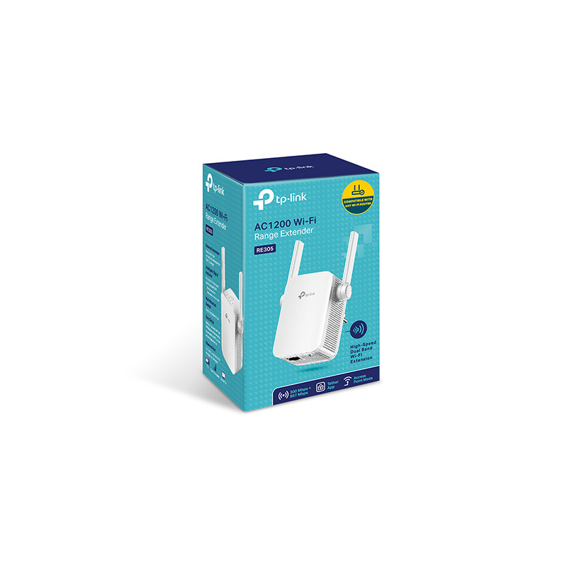 TP-Link RE305 AC1200 Dual Band Wifi Range Extender/AP, 1x10/100 RJ45, power schedule