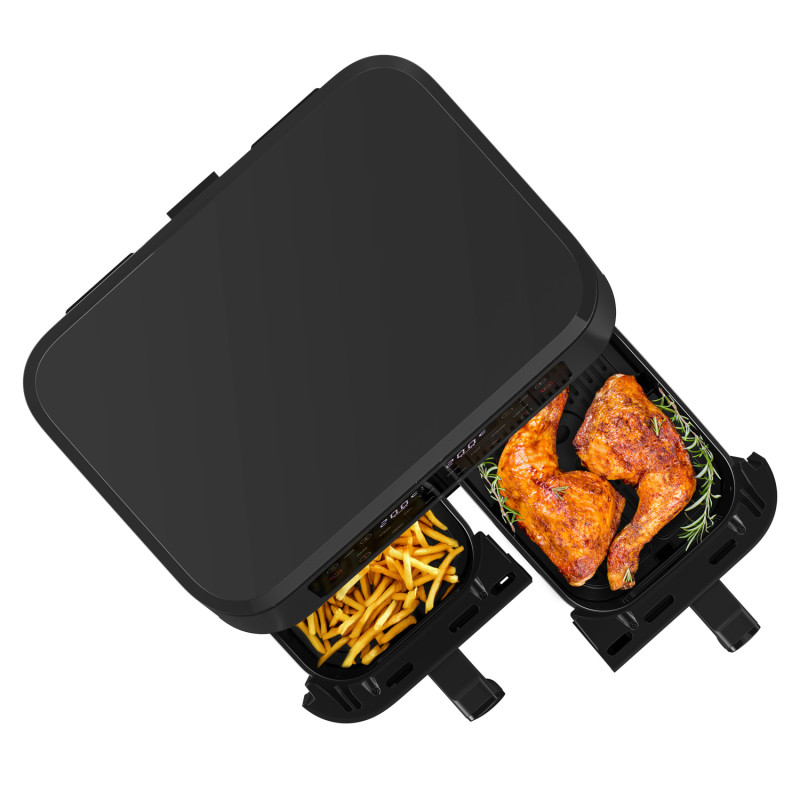 Salente DoubleAir, duálna teplovzdušná fritéza, 11 l, čierna