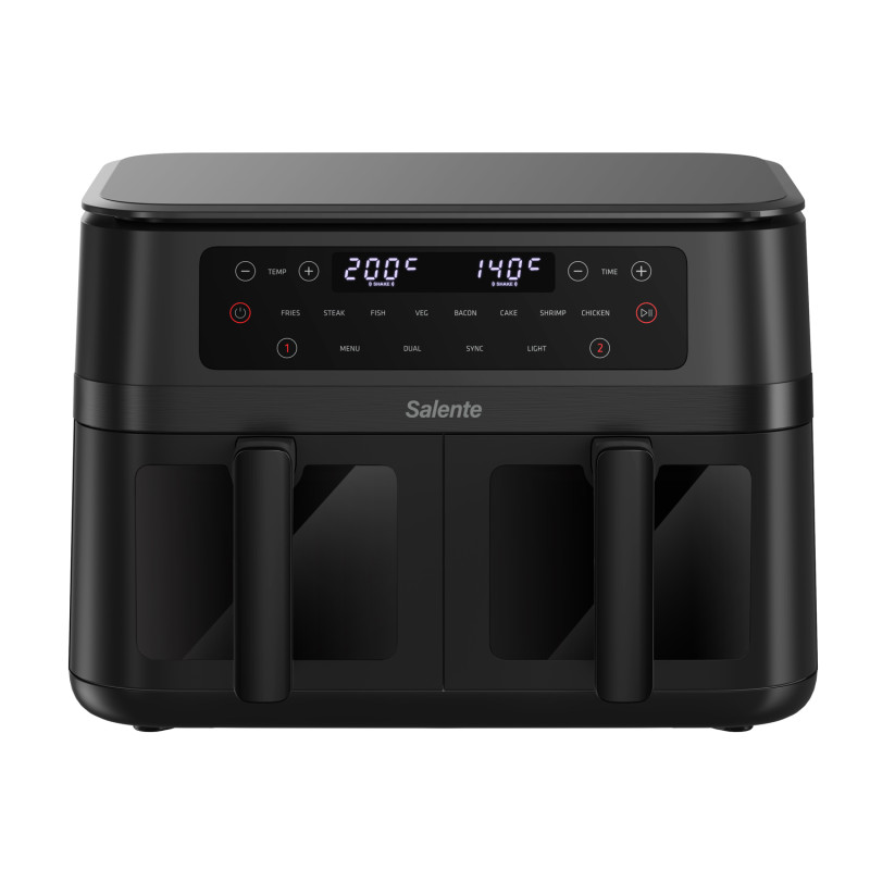 Salente DoubleAir, duálna teplovzdušná fritéza, 11 l, čierna