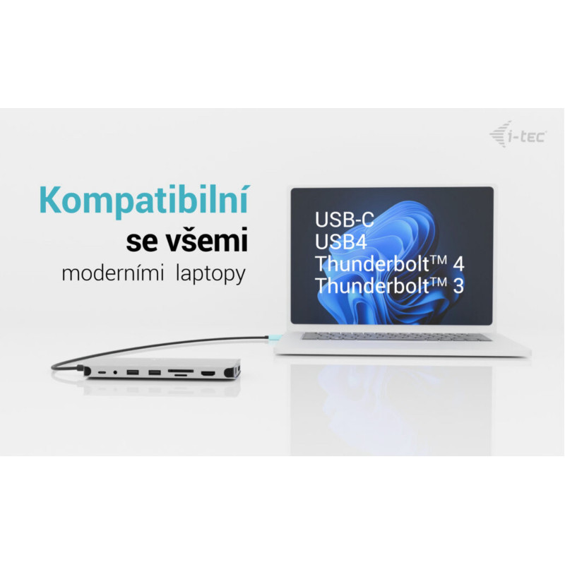 i-tec USB-C Metal Nano 3x Display Dock, 2x HDMI 1x USB-C video, Power Delivery 140W