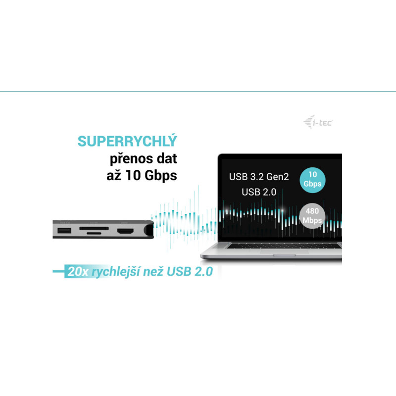i-tec USB-C Metal Nano 3x Display Dock, 2x HDMI 1x USB-C video, Power Delivery 140W