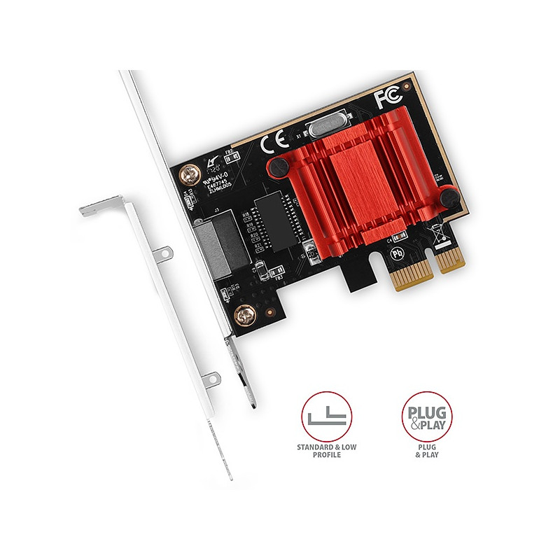 AXAGON PCEE-GIX, PCIe sieťová karta - 1x Gigabit Ethernet port (RJ-45), Intel i210AT, PXE, vr. LP