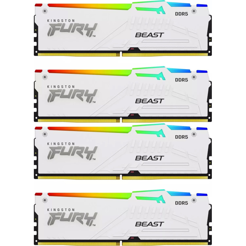 Kingston FURY Beast/DDR5/128GB/5600MHz/CL40/4x32GB/RGB/White