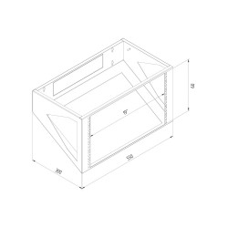 TRITON - 19'' nástenný rám 6U/300 RAL7035