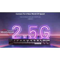 Tenda TEM2010X - Multi-gigabit switch, 8x 2.5G RJ45 + 2x 10G SFP+ port, MAC 16K, ochrana 6kV