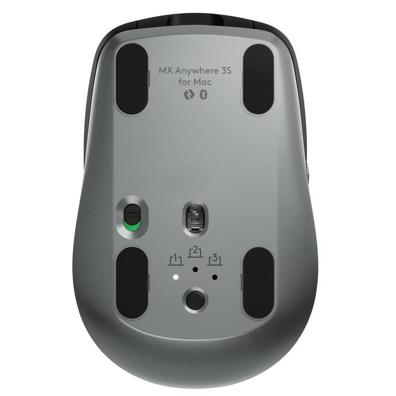 LOGITECH OEM - LOGITECH MX Anywhere 3S/Kancelárska/Laserová/Pre pravákov/8 000 DPI/USB+BT/Grafitová