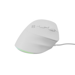 Vertikálna myš Natec CRAKE 2 PRO/Vertikálna/Optická/Pre pravákov/12 400 DPI/Drôtové USB-A/Biela
