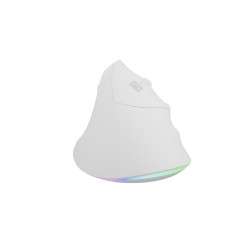 Vertikálna myš Natec CRAKE 2 PRO/Vertikálna/Optická/Pre pravákov/12 400 DPI/Drôtové USB-A/Biela