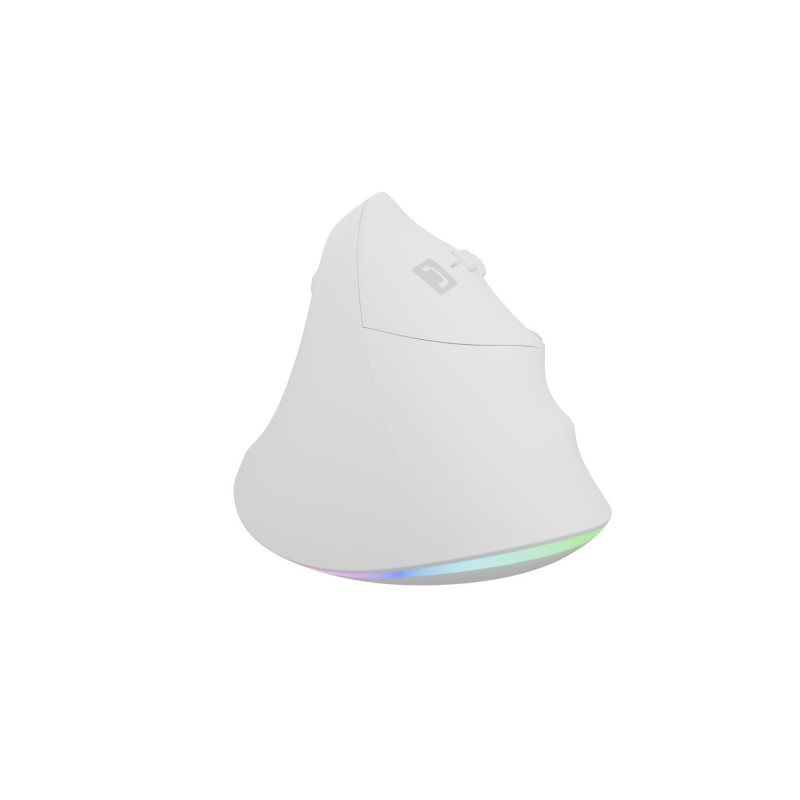 Vertikálna myš Natec CRAKE 2 PRO/Vertikálna/Optická/Pre pravákov/12 400 DPI/Drôtové USB-A/Biela