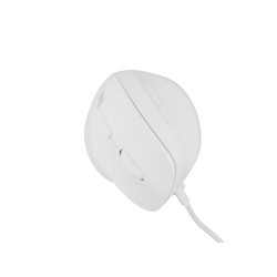 Vertikálna myš Natec CRAKE 2 PRO/Vertikálna/Optická/Pre pravákov/12 400 DPI/Drôtové USB-A/Biela