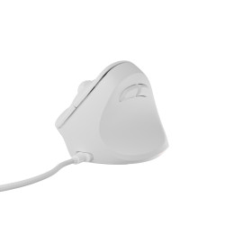 Vertikálna myš Natec CRAKE 2 PRO/Vertikálna/Optická/Pre pravákov/12 400 DPI/Drôtové USB-A/Biela