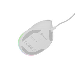 Vertikálna myš Natec CRAKE 2 PRO/Vertikálna/Optická/Pre pravákov/12 400 DPI/Drôtové USB-A/Biela