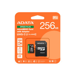 Adata Speed Plus/Micro SDXC/256GB/UHS-I U3 / Class 10/+ Adaptér