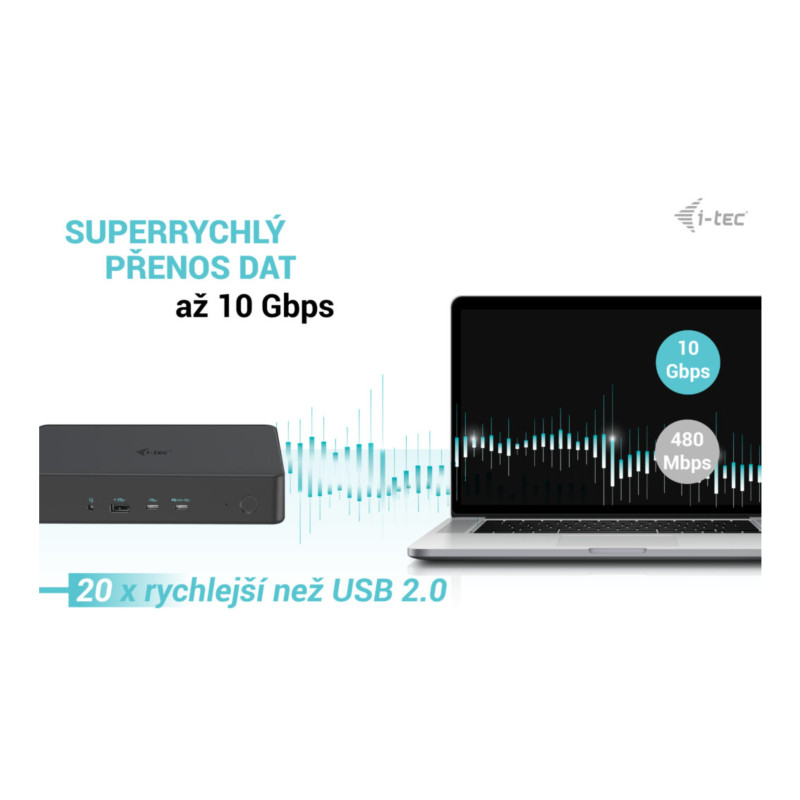 i-tec USB 3.0/USB-C/Thunderbolt 3 Professional Dual 4K Display Docking Station Gen2, PD 100W
