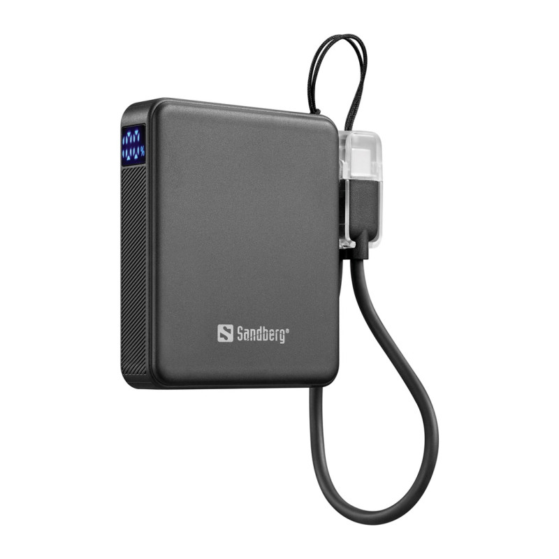 NONAME - Sandberg Nano Powerbank 5000 mAh PD20W, kompaktná powerbanka s USB-C káblom, čierna