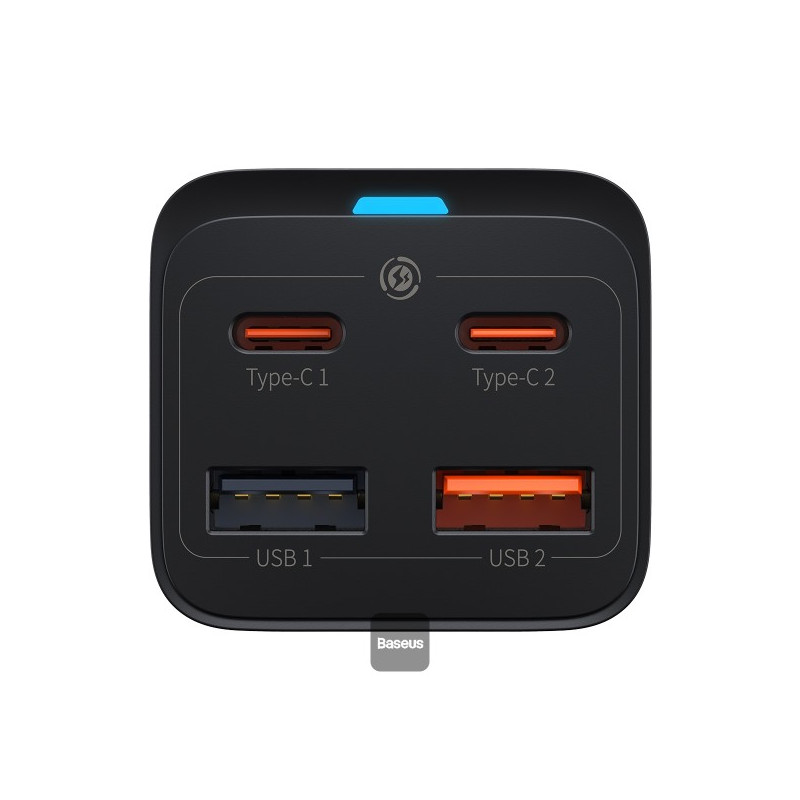 NONAME - Baseus rýchlonabíjačka do siete GaN3 Pro, 2x USB-C, 2x USB 65W čierna