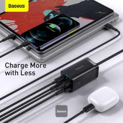 NONAME - Baseus rýchlonabíjačka do siete GaN3 Pro, 2x USB-C, 2x USB 65W čierna