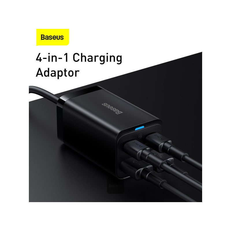 NONAME - Baseus rýchlonabíjačka do siete GaN3 Pro, 2x USB-C, 2x USB 65W čierna