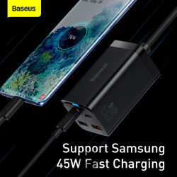NONAME - Baseus rýchlonabíjačka do siete GaN3 Pro, 2x USB-C, 2x USB 65W čierna