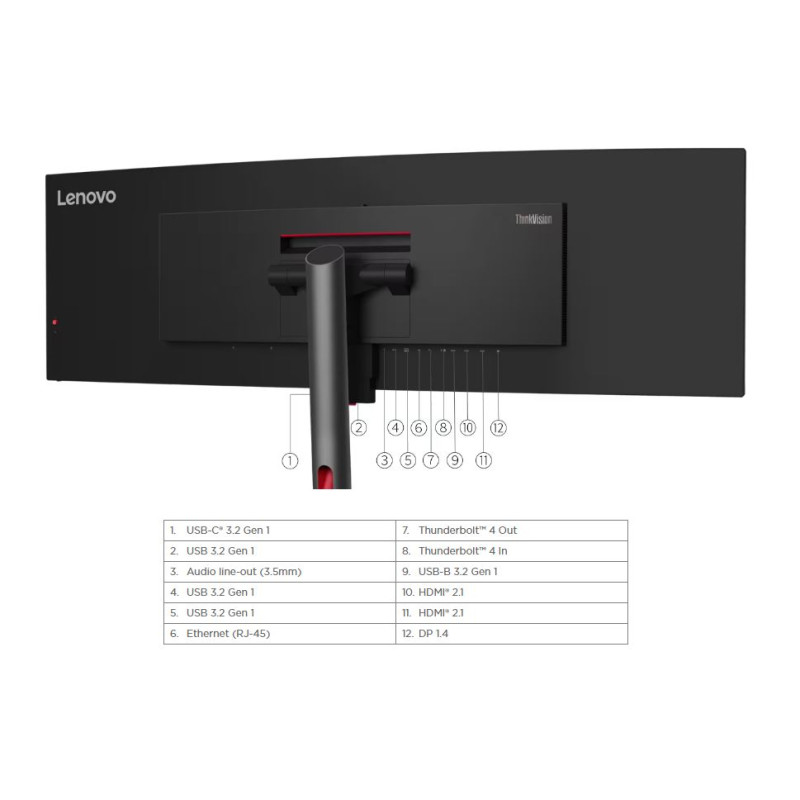 Lenovo ThinkVision/P49w-30/49''/IPS/5120x1440/60Hz/6ms/Black/3R