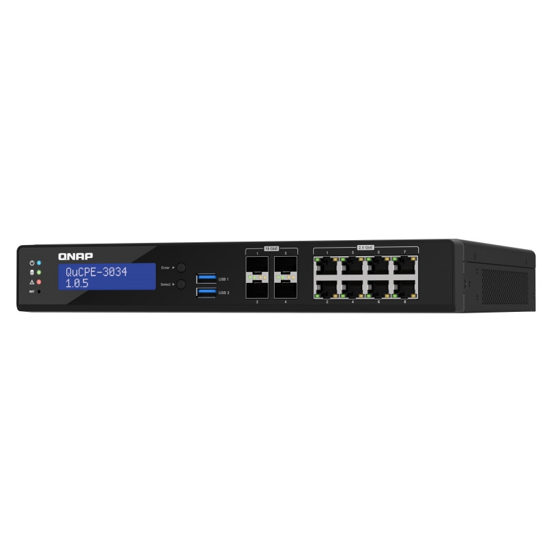 QNAP NVPE zariadenia QuCPE-3034-C3758R-16G (4core C3758R 2,4GHz, 16GB RAM, 2xM.2, 8x2,5GbE,4x10G SFP+)