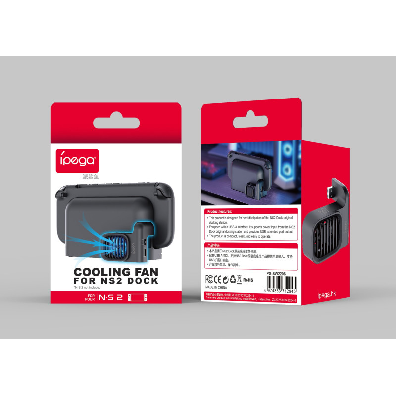 NONAME - iPega SW2206 Prídavné Chladenie pre Nabíjaciu Stanicu Nintendo Switch 2 Black