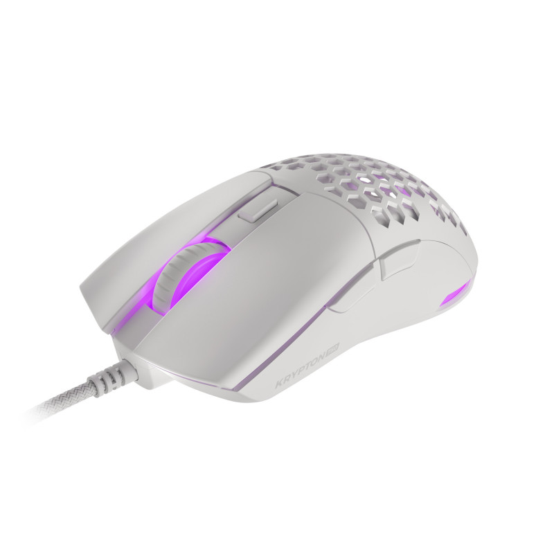 Genesis herná optická myš KRYPTON 750/RGB/8000 DPI/Herná/Optická/8 000 DPI/Drôtová USB/Biela