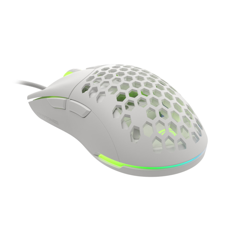 Genesis herná optická myš KRYPTON 750/RGB/8000 DPI/Herná/Optická/8 000 DPI/Drôtová USB/Biela