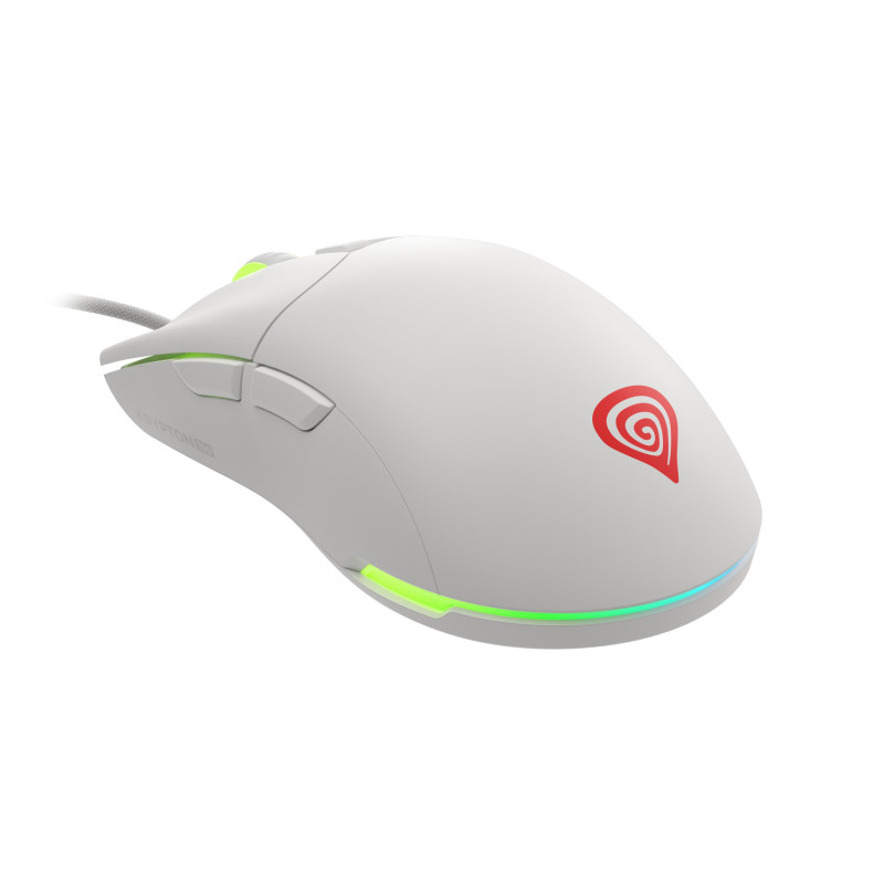 Genesis herná optická myš KRYPTON 750/RGB/8000 DPI/Herná/Optická/8 000 DPI/Drôtová USB/Biela