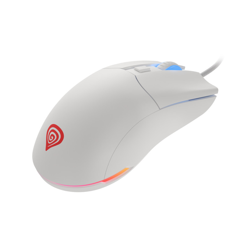 Genesis herná optická myš KRYPTON 750/RGB/8000 DPI/Herná/Optická/8 000 DPI/Drôtová USB/Biela