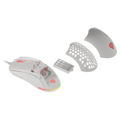 Genesis herná optická myš KRYPTON 750/RGB/8000 DPI/Herná/Optická/8 000 DPI/Drôtová USB/Biela