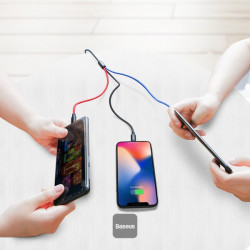 NONAME - Baseus dátový kábel 3v1 microUSB+Lightning+USB-C 1,2m 3,5A