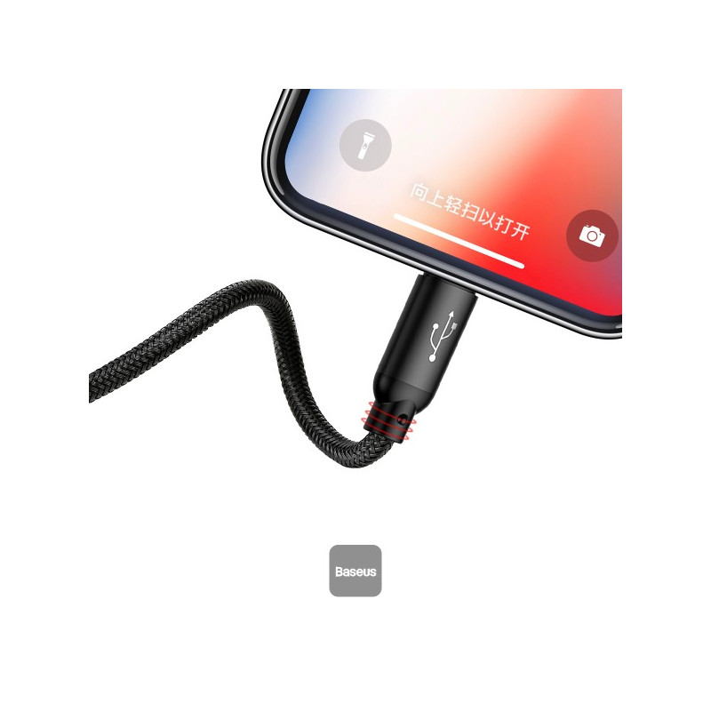 NONAME - Baseus dátový kábel 3v1 microUSB+Lightning+USB-C 1,2m 3,5A