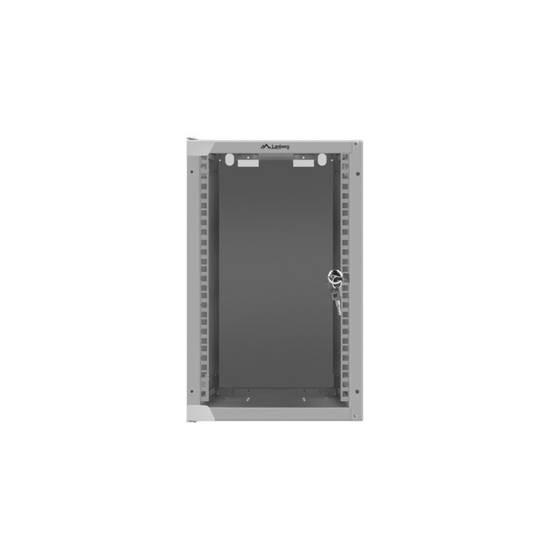 LANBERG RACKOVÁ SKRIŇA 10'' NÁSTENNÁ 9U/280X310 (FLAT PACK) S PRESKLENÝMI DVERAMI ŠEDÁ
