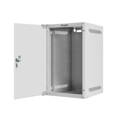 LANBERG RACKOVÁ SKRIŇA 10'' NÁSTENNÁ 9U/280X310 (FLAT PACK) S PRESKLENÝMI DVERAMI ŠEDÁ