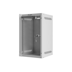LANBERG RACKOVÁ SKRIŇA 10'' NÁSTENNÁ 9U/280X310 (FLAT PACK) S PRESKLENÝMI DVERAMI ŠEDÁ