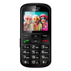 EVOLVEO EasyPhone XS, mobilný telefón pre seniorov, čierny