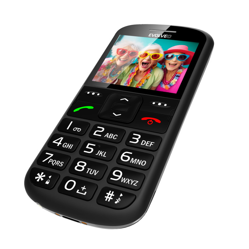 EVOLVEO EasyPhone XS, mobilný telefón pre seniorov, čierny