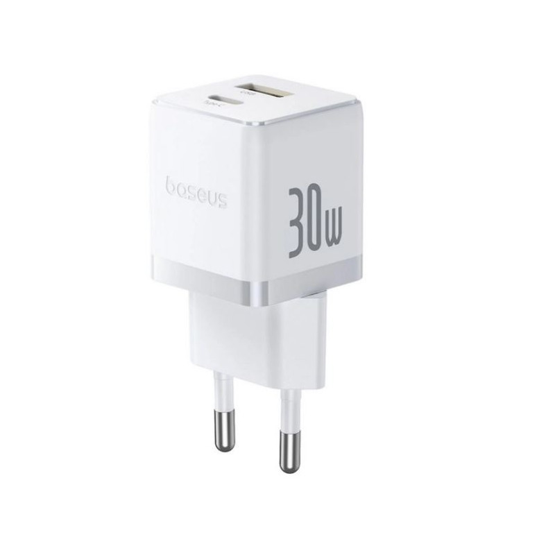 NONAME - Baseus Rýchlonabíjačka do siete Palm 30W 1xUSB-A 1xUSB-C PD QC 3.0 biela