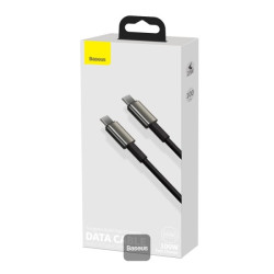 NONAME - Baseus rýchlonabíjací dátový kábel Tungsten Gold 100W 1m USB-C na USB-C čierny