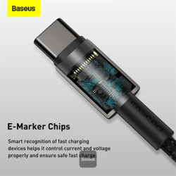 NONAME - Baseus rýchlonabíjací dátový kábel Tungsten Gold 100W 1m USB-C na USB-C čierny