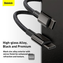 NONAME - Baseus rýchlonabíjací dátový kábel Tungsten Gold 100W 1m USB-C na USB-C čierny
