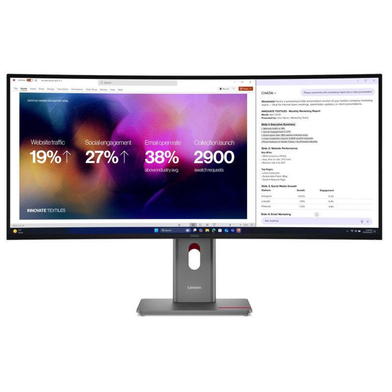 Lenovo ThinkVision/P40WD-40/39,7''/IPS/wUHD/120Hz/4ms/Čierna/3R