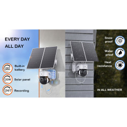 Solárna HD kamera Viking HDs03 4G/20000mAh/farebné nočné videnie/IP66/aplikácia/notifikácia/čierna