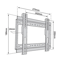 TB TOUCH - TB TV wall mount TB-250 až 42'', 40kg max VESA 200x200