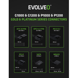 EVOLVEO G1200, 1200W/ ATX 3.1/ 80+ GOLD/ Modular