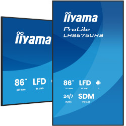 86'' iiyama LH8675UHS-B2AG: IPS, 4K, 24/7, Android 11