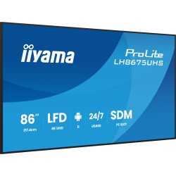 86'' iiyama LH8675UHS-B2AG: IPS, 4K, 24/7, Android 11