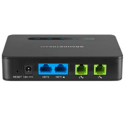 Grandstream HT812 (ATA), 2x FXS, 2 SIP účty, 1x Gbit LAN, NAT router, 3-cestná konf., auto-provis.