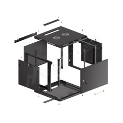 LANBERG RACKOVÁ SKRIŇA 19'' PRO MONTÁŽ NA STENU 9U/600X600 PRO VLASTNÚ MONTÁŽ S KOVOVÝMI DVERAMI ČIERNA